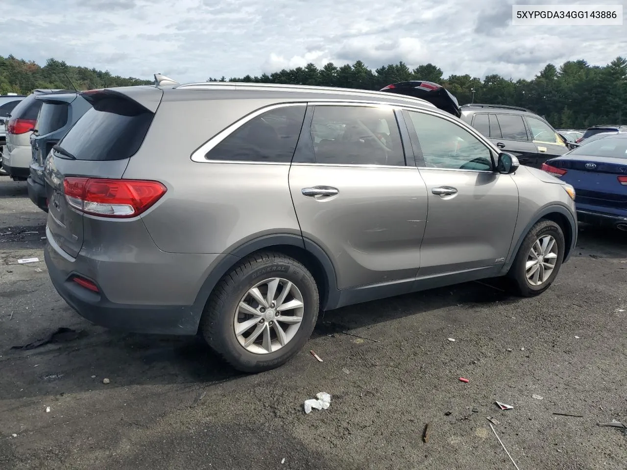 5XYPGDA34GG143886 2016 Kia Sorento Lx