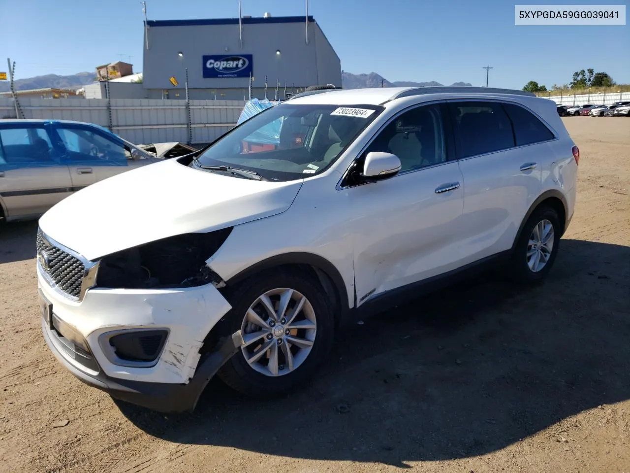 2016 Kia Sorento Lx VIN: 5XYPGDA59GG039041 Lot: 73023964