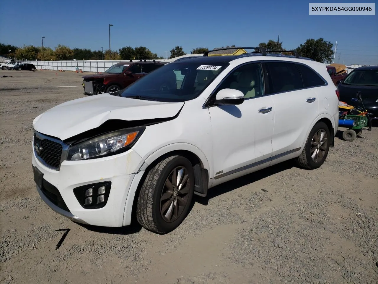 2016 Kia Sorento Sx VIN: 5XYPKDA54GG090946 Lot: 73398734