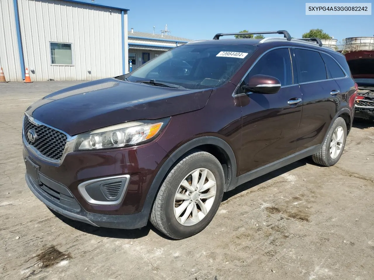 2016 Kia Sorento Lx VIN: 5XYPG4A53GG082242 Lot: 73984404