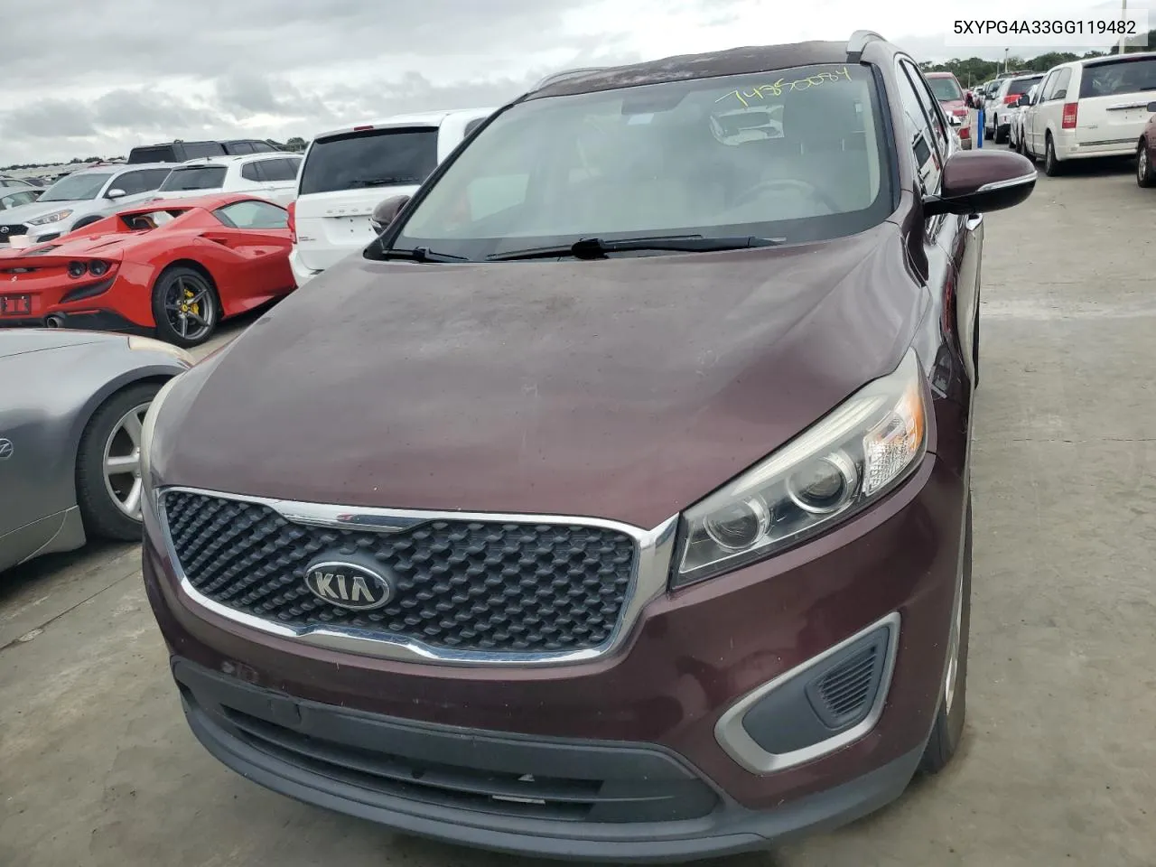 2016 Kia Sorento Lx VIN: 5XYPG4A33GG119482 Lot: 74850084