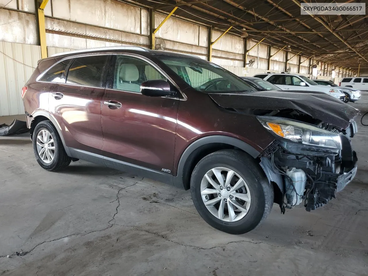 2016 Kia Sorento Lx VIN: 5XYPGDA34GG066517 Lot: 75246304