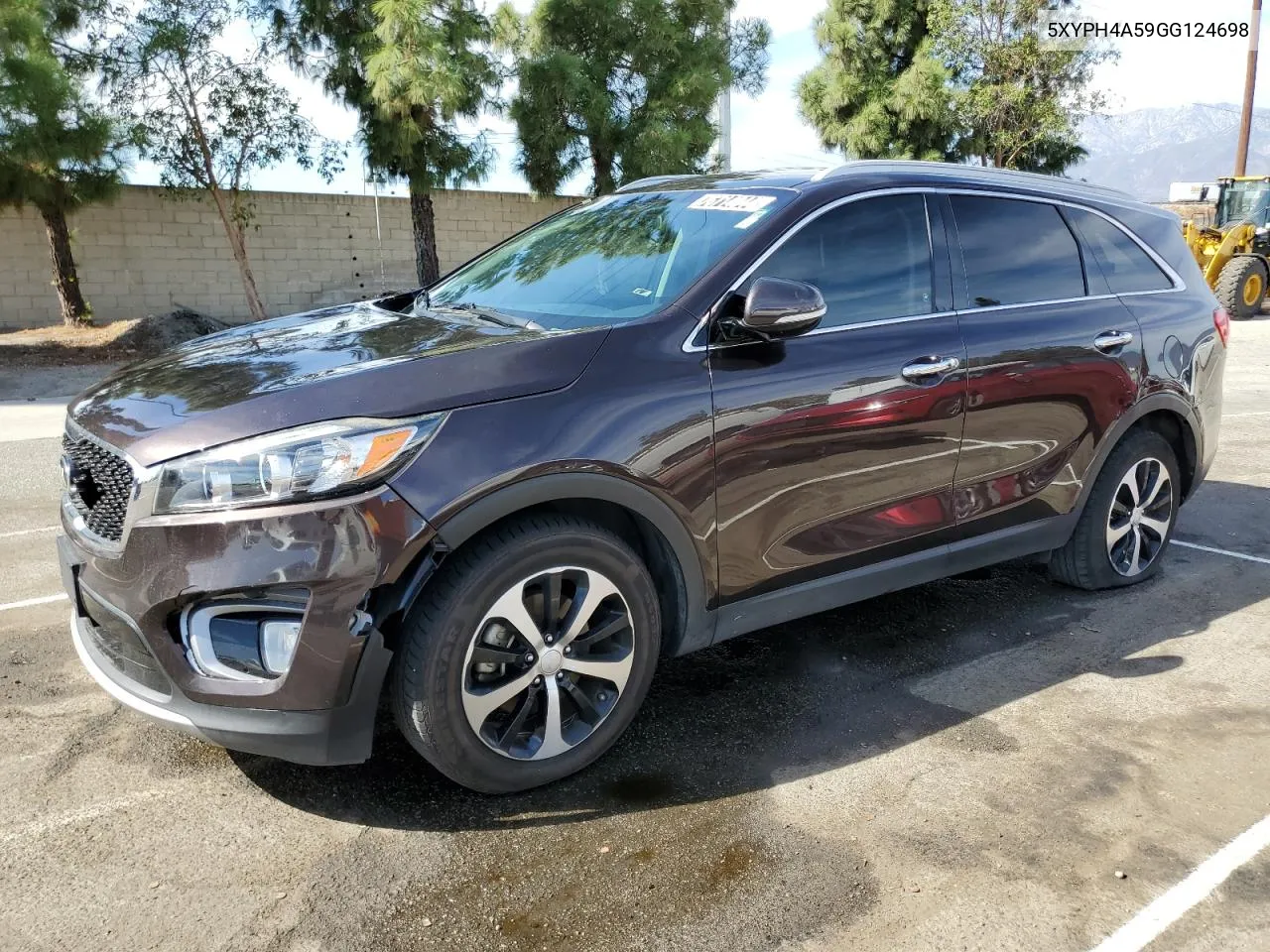 2016 Kia Sorento Ex VIN: 5XYPH4A59GG124698 Lot: 76714044