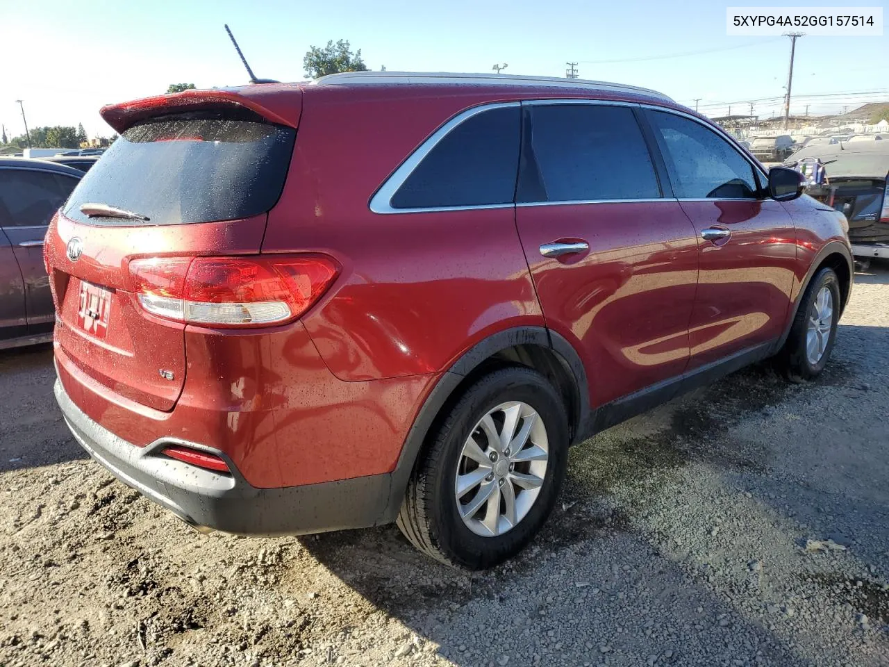 2016 Kia Sorento Lx VIN: 5XYPG4A52GG157514 Lot: 77707084