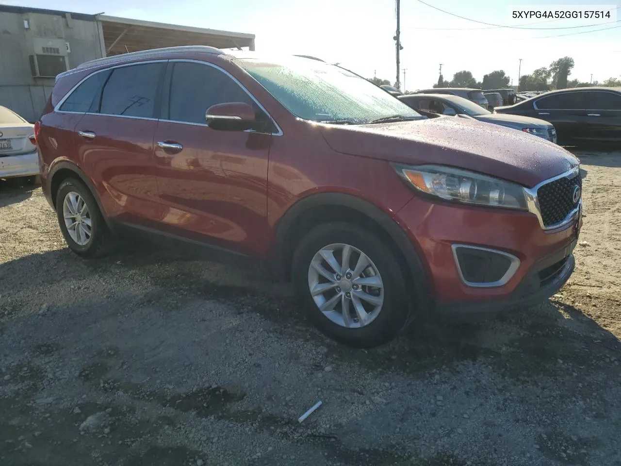 2016 Kia Sorento Lx VIN: 5XYPG4A52GG157514 Lot: 77707084