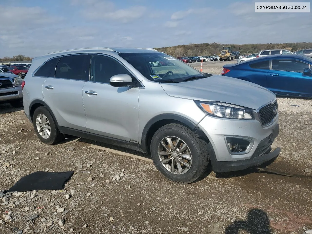 2016 Kia Sorento Lx VIN: 5XYPGDA35GG003524 Lot: 78003484