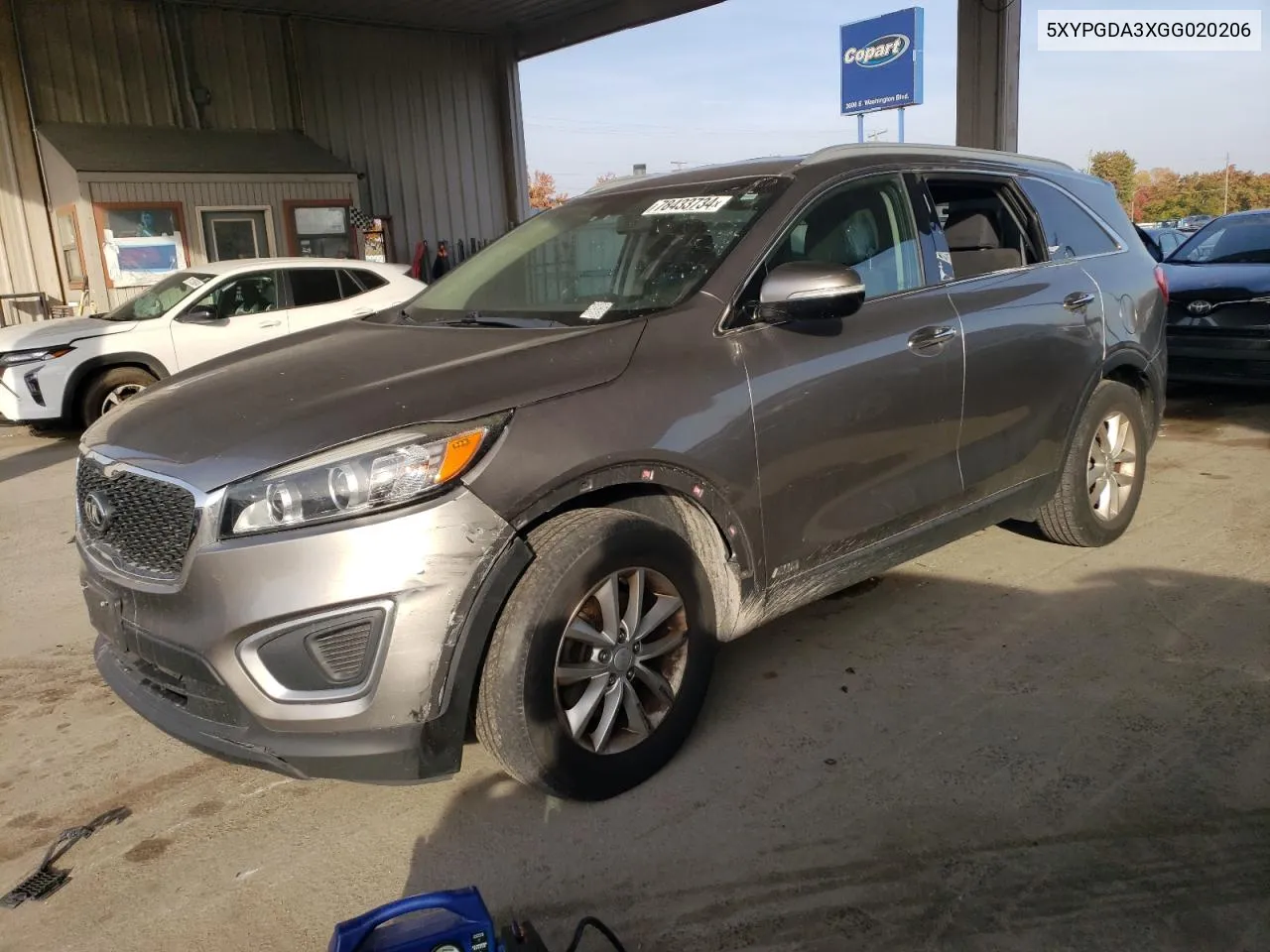 2016 Kia Sorento Lx VIN: 5XYPGDA3XGG020206 Lot: 78433734