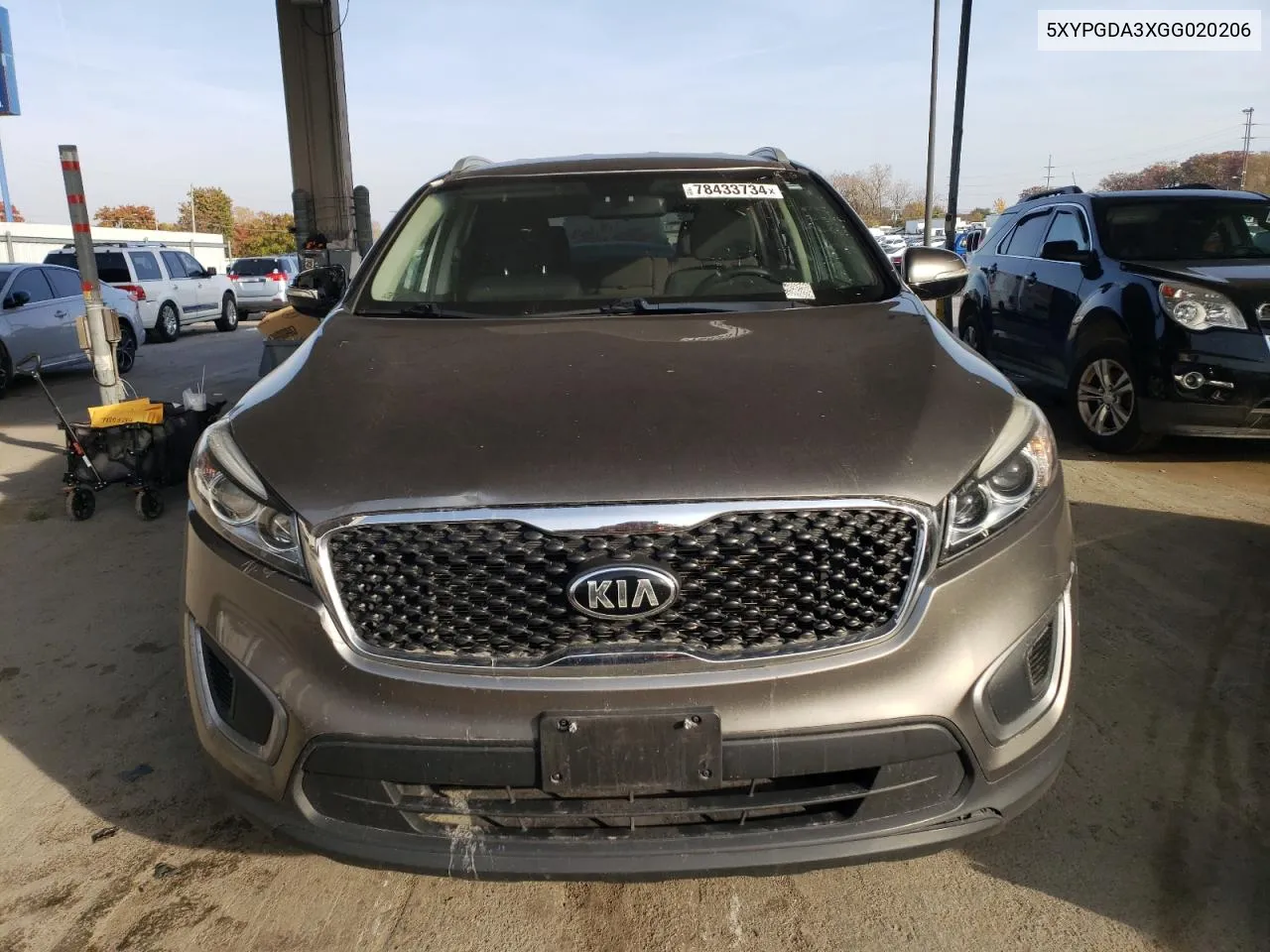 2016 Kia Sorento Lx VIN: 5XYPGDA3XGG020206 Lot: 78433734