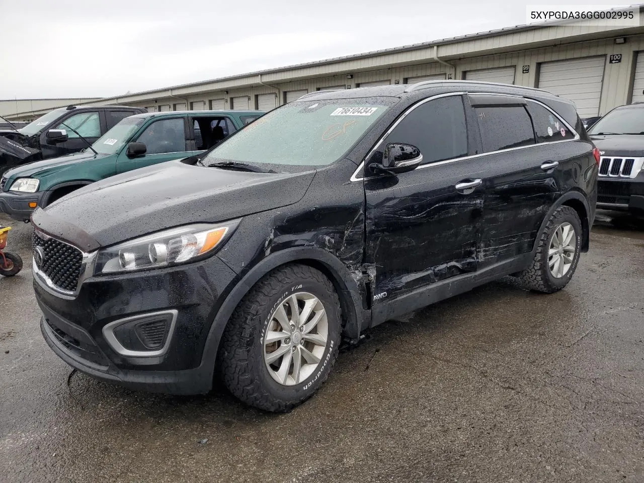 2016 Kia Sorento Lx VIN: 5XYPGDA36GG002995 Lot: 78610434