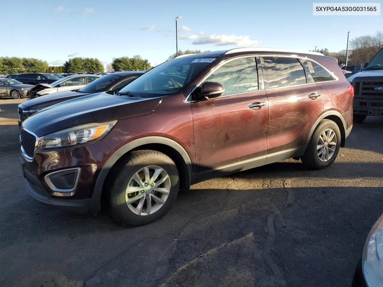 2016 Kia Sorento Lx VIN: 5XYPG4A53GG031565 Lot: 78877314