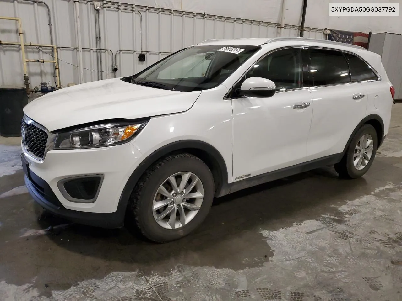 2016 Kia Sorento Lx VIN: 5XYPGDA50GG037792 Lot: 78885224