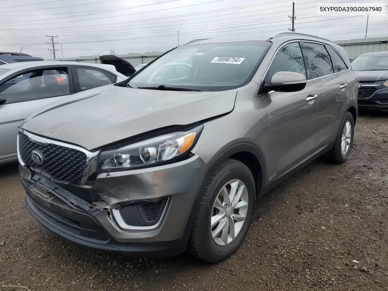 2016 Kia Sorento Lx VIN: 5XYPGDA39GG067940 Lot: 78896754