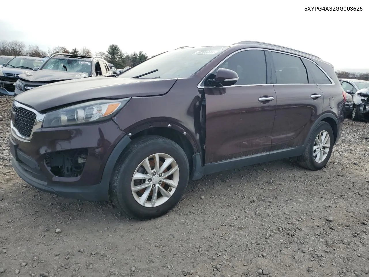 2016 Kia Sorento Lx VIN: 5XYPG4A32GG003626 Lot: 79306444