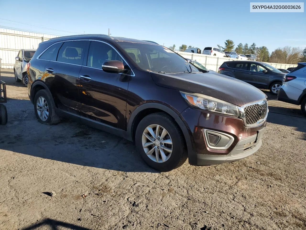 2016 Kia Sorento Lx VIN: 5XYPG4A32GG003626 Lot: 79306444