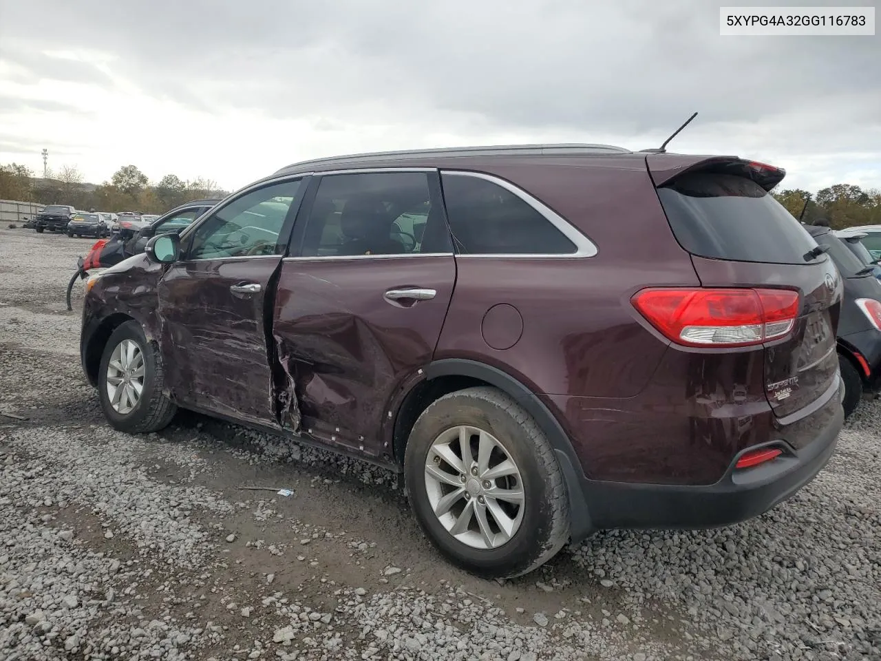 2016 Kia Sorento Lx VIN: 5XYPG4A32GG116783 Lot: 79525454