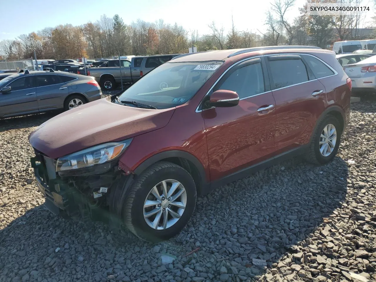 2016 Kia Sorento Lx VIN: 5XYPG4A34GG091174 Lot: 79830294