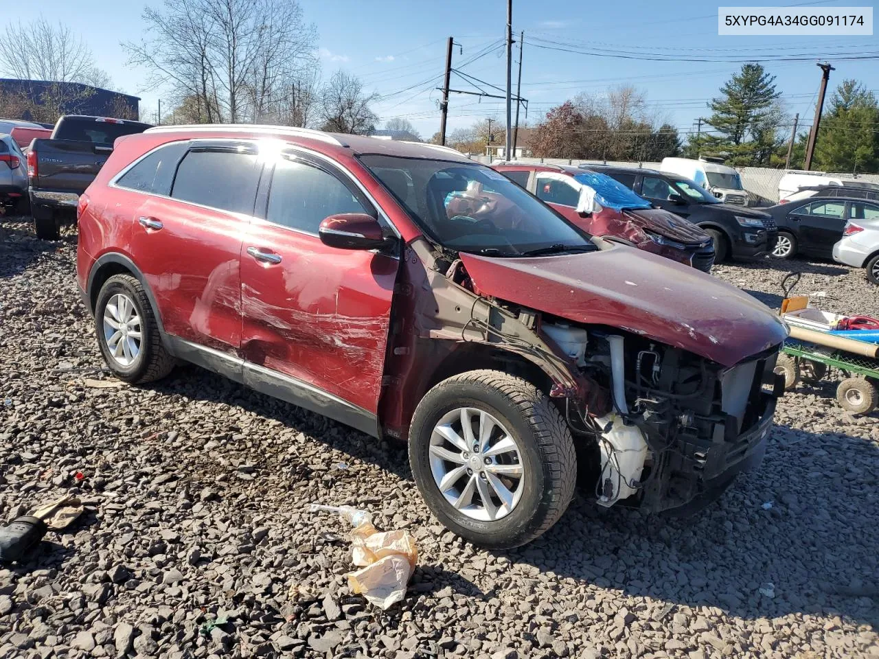 2016 Kia Sorento Lx VIN: 5XYPG4A34GG091174 Lot: 79830294