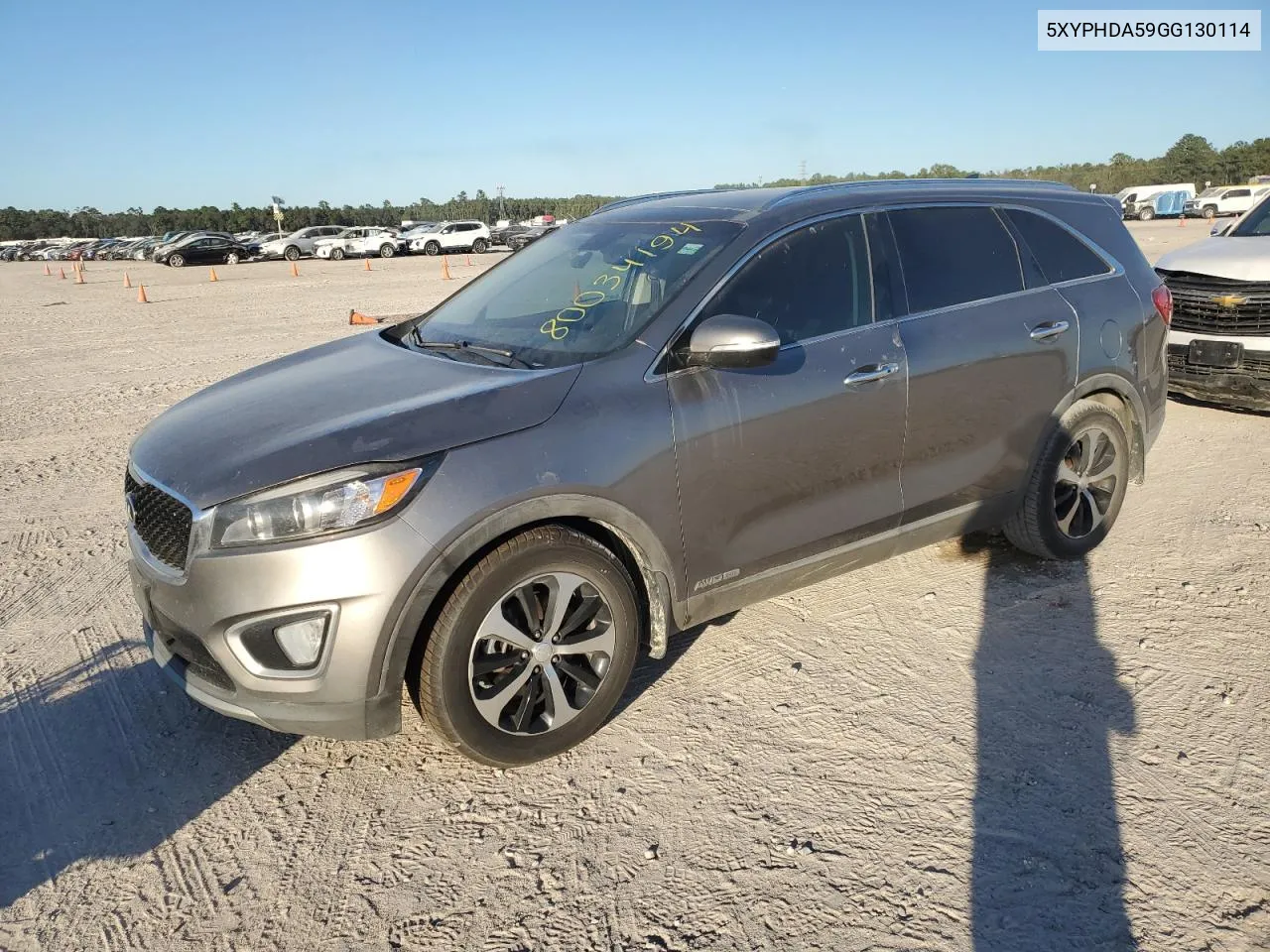 2016 Kia Sorento Ex VIN: 5XYPHDA59GG130114 Lot: 80034194