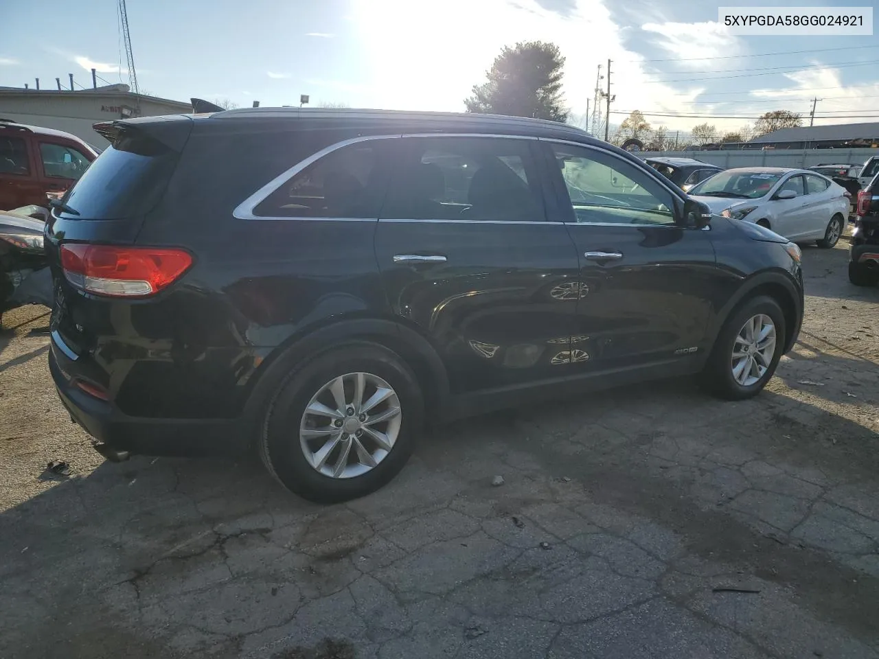 2016 Kia Sorento Lx VIN: 5XYPGDA58GG024921 Lot: 80093884