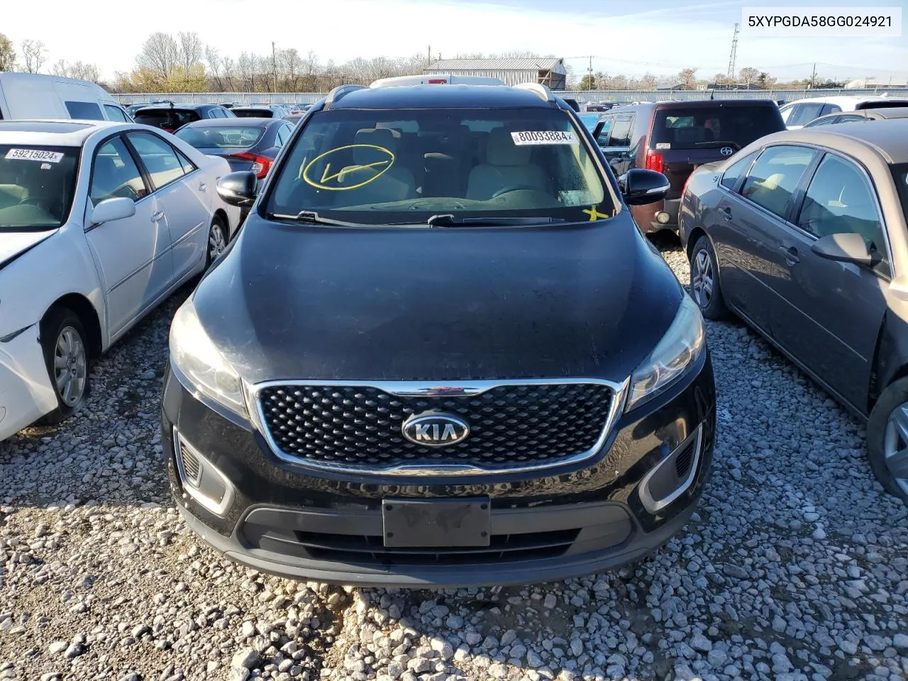 2016 Kia Sorento Lx VIN: 5XYPGDA58GG024921 Lot: 80093884