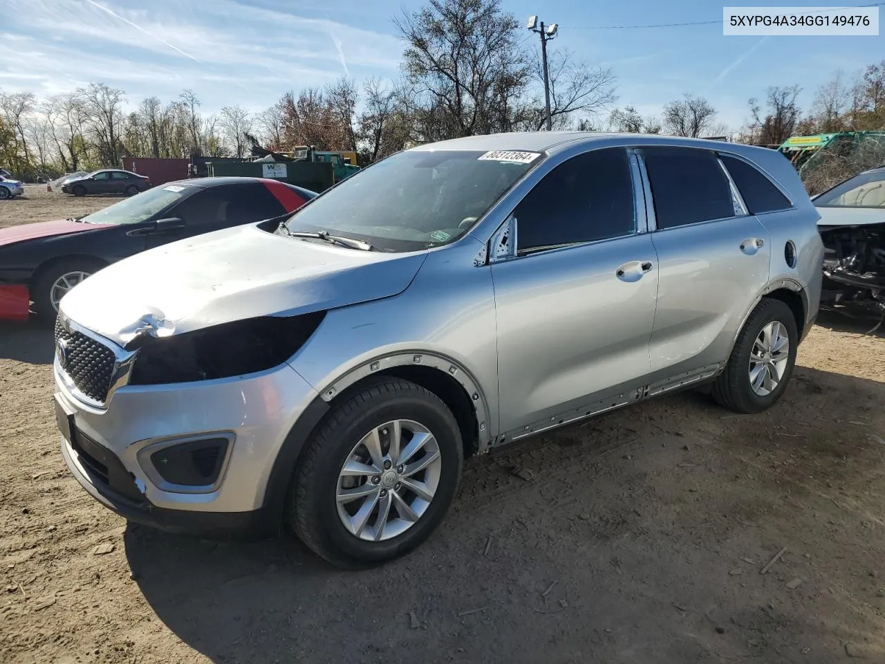 2016 Kia Sorento Lx VIN: 5XYPG4A34GG149476 Lot: 80312364