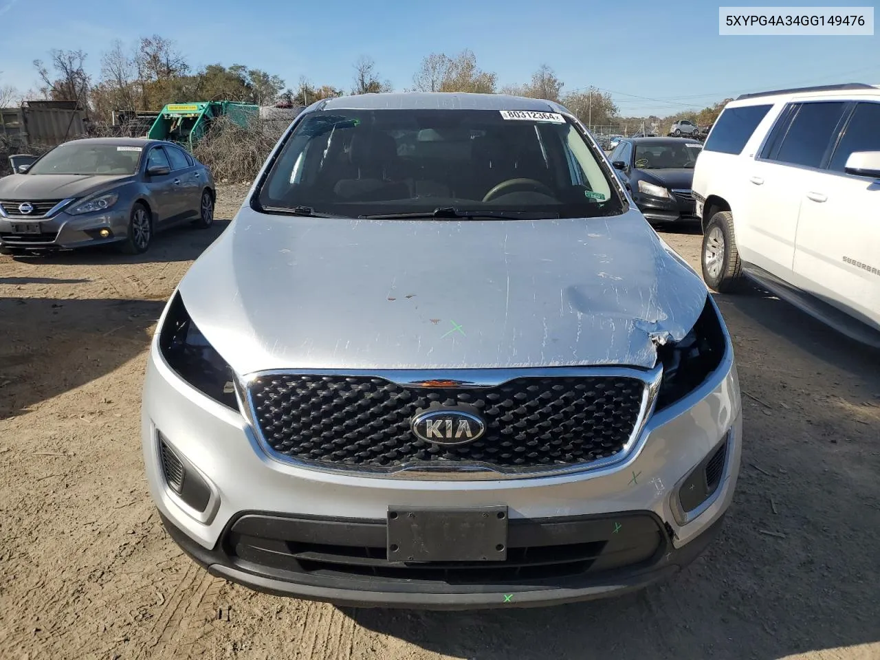 2016 Kia Sorento Lx VIN: 5XYPG4A34GG149476 Lot: 80312364