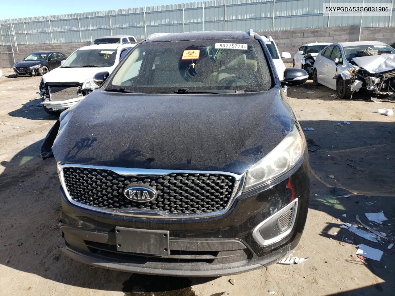 2016 Kia Sorento Lx VIN: 5XYPGDA53GG031906 Lot: 80775774