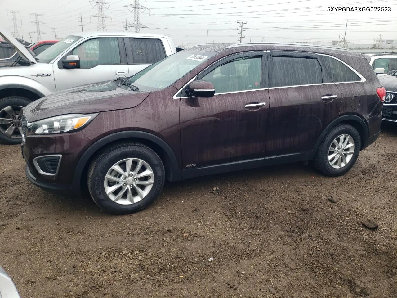 2016 Kia Sorento Lx VIN: 5XYPGDA3XGG022523 Lot: 80899944