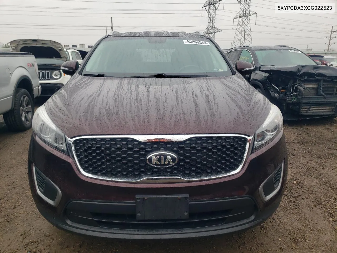 2016 Kia Sorento Lx VIN: 5XYPGDA3XGG022523 Lot: 80899944