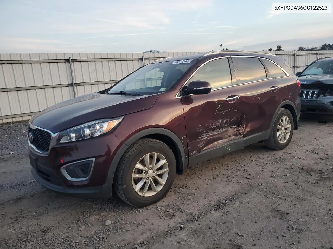 2016 Kia Sorento Lx VIN: 5XYPGDA36GG122523 Lot: 81304844