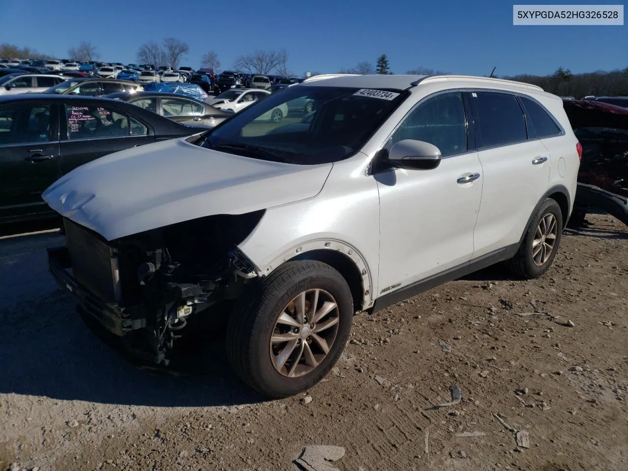 2017 Kia Sorento Lx VIN: 5XYPGDA52HG326528 Lot: 42403734