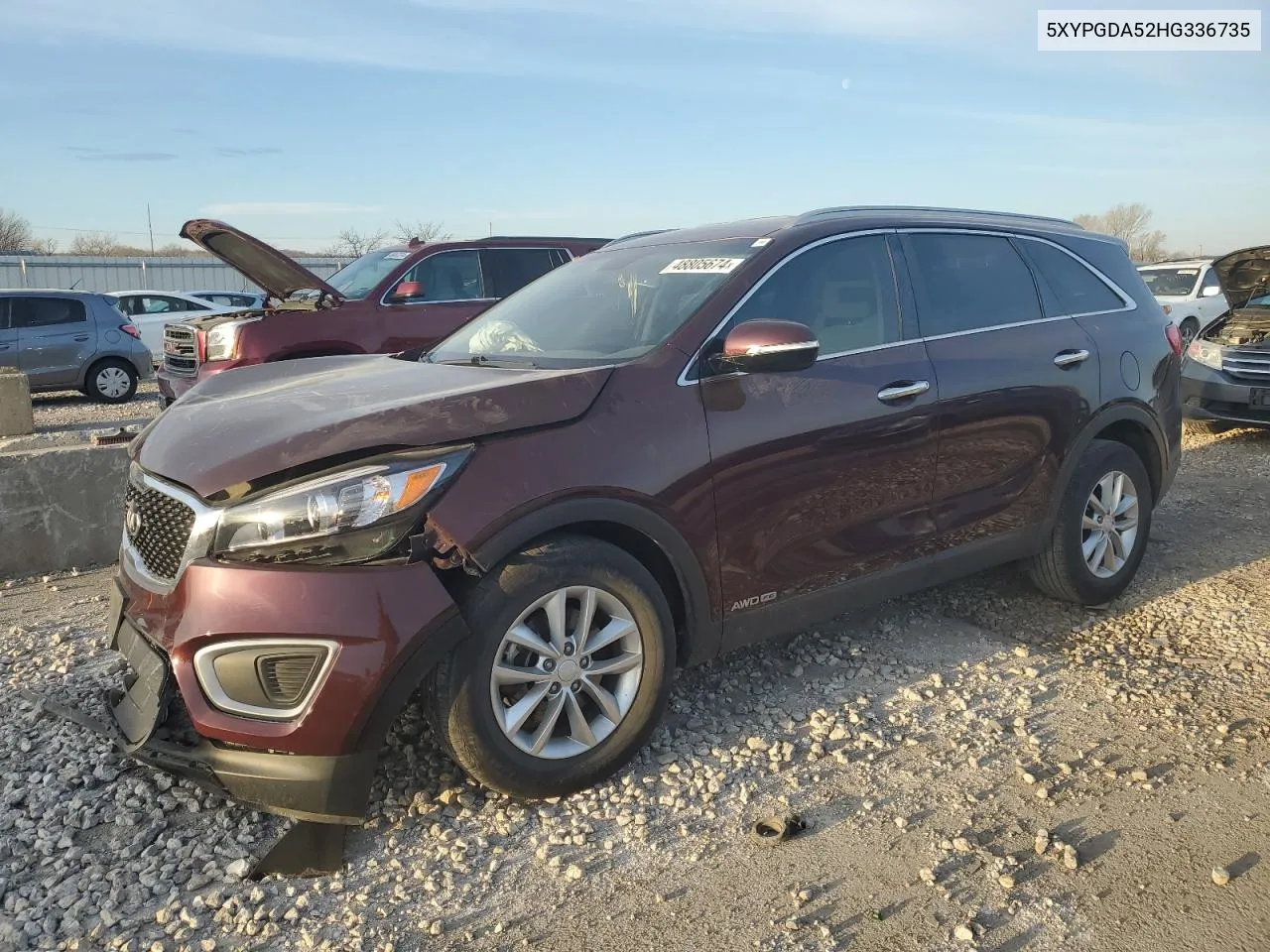 2017 Kia Sorento Lx VIN: 5XYPGDA52HG336735 Lot: 48805674