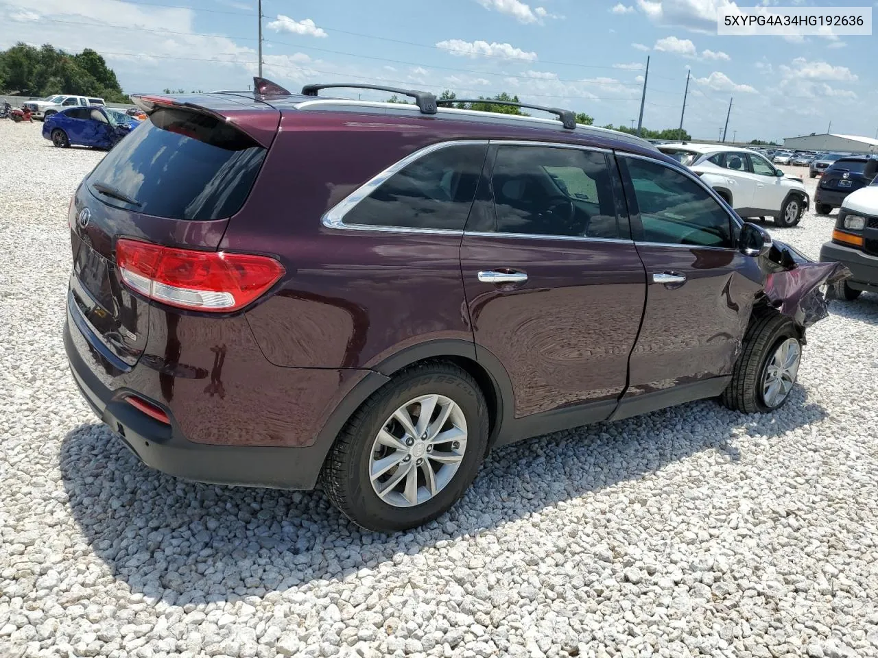 2017 Kia Sorento Lx VIN: 5XYPG4A34HG192636 Lot: 61573654