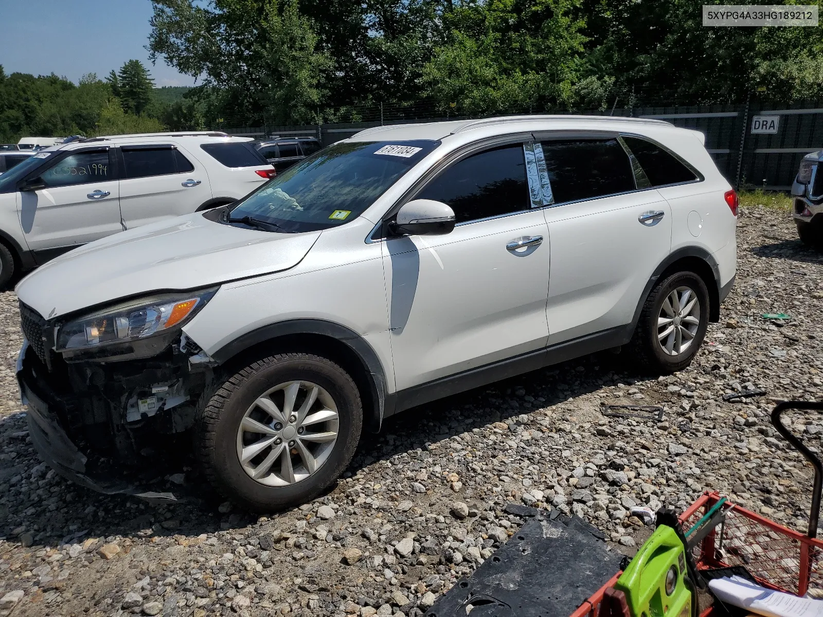 2017 Kia Sorento Lx VIN: 5XYPG4A33HG189212 Lot: 61611034