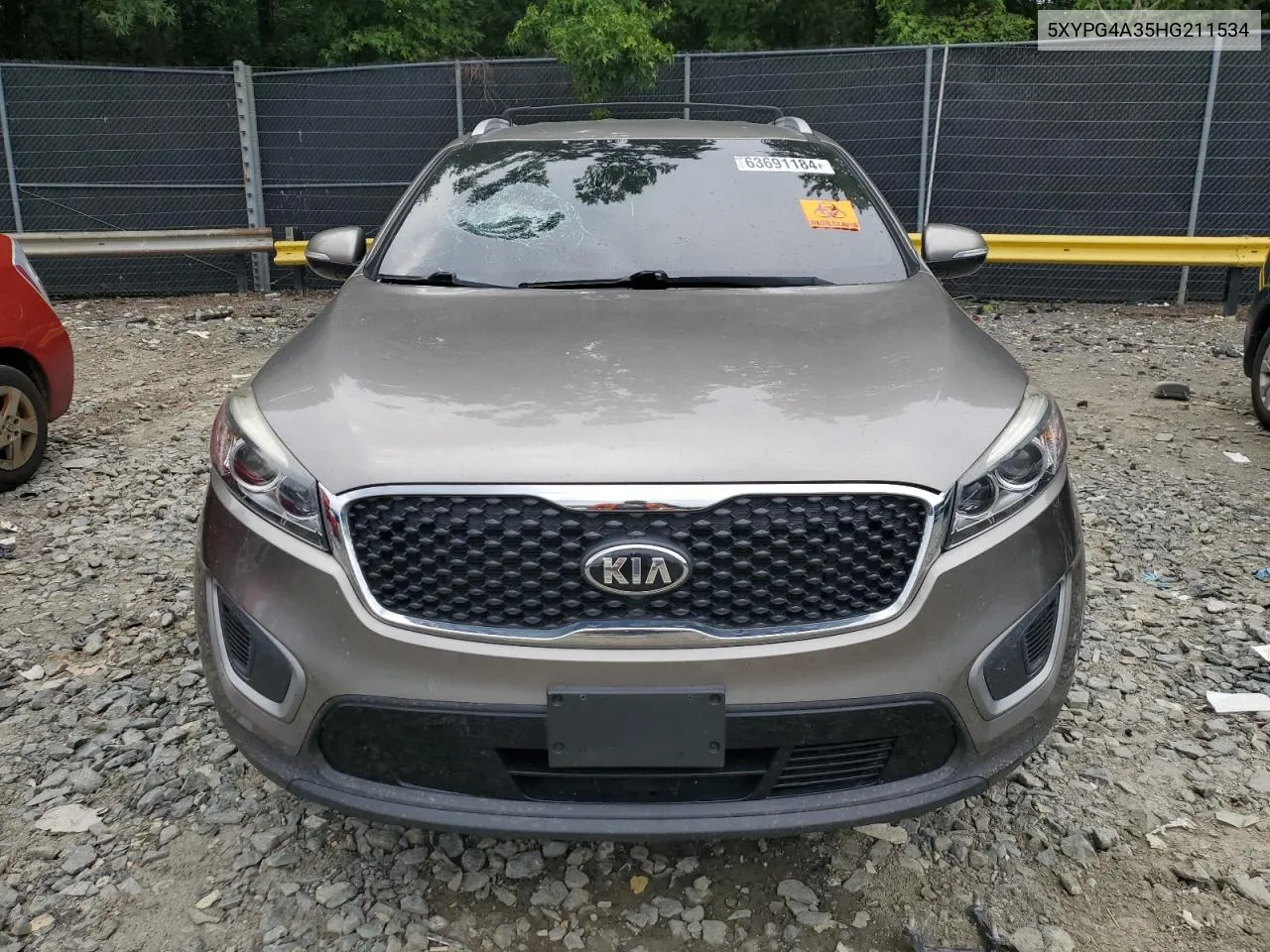 2017 Kia Sorento Lx VIN: 5XYPG4A35HG211534 Lot: 63691184