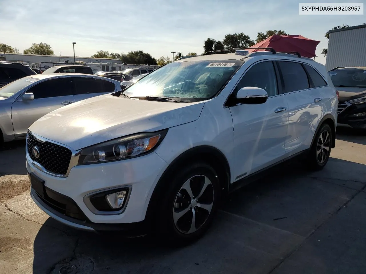 2017 Kia Sorento Ex VIN: 5XYPHDA56HG203957 Lot: 69904964