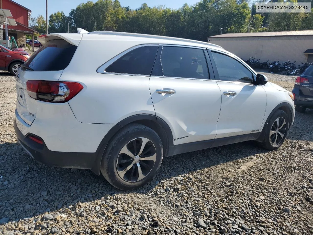 2017 Kia Sorento Ex VIN: 5XYPHDA52HG278445 Lot: 71251914