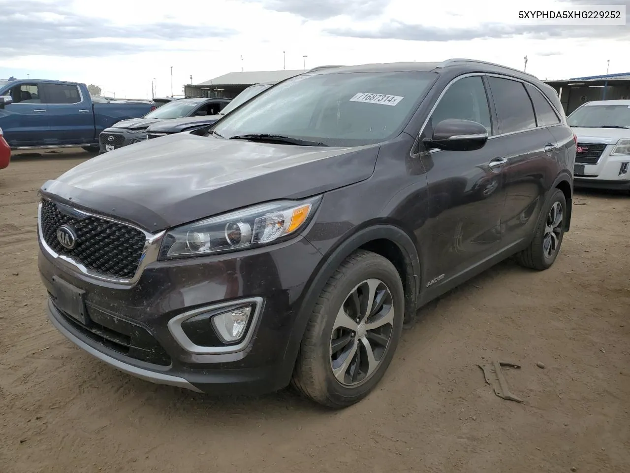 5XYPHDA5XHG229252 2017 Kia Sorento Ex