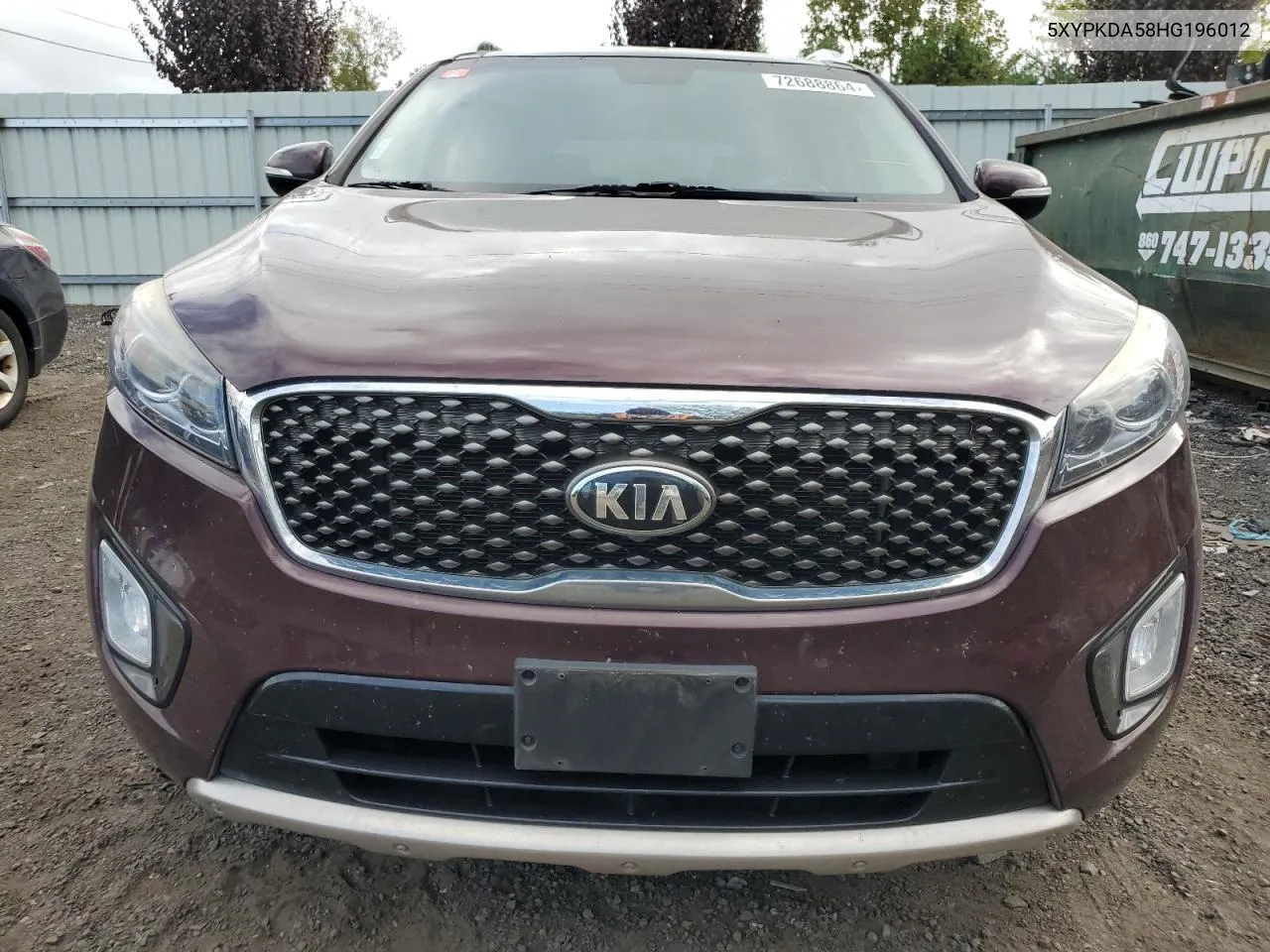 5XYPKDA58HG196012 2017 Kia Sorento Sx