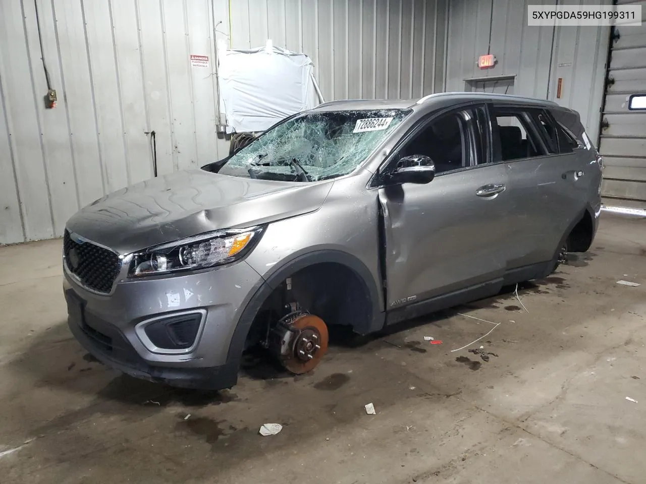 2017 Kia Sorento Lx VIN: 5XYPGDA59HG199311 Lot: 72886244