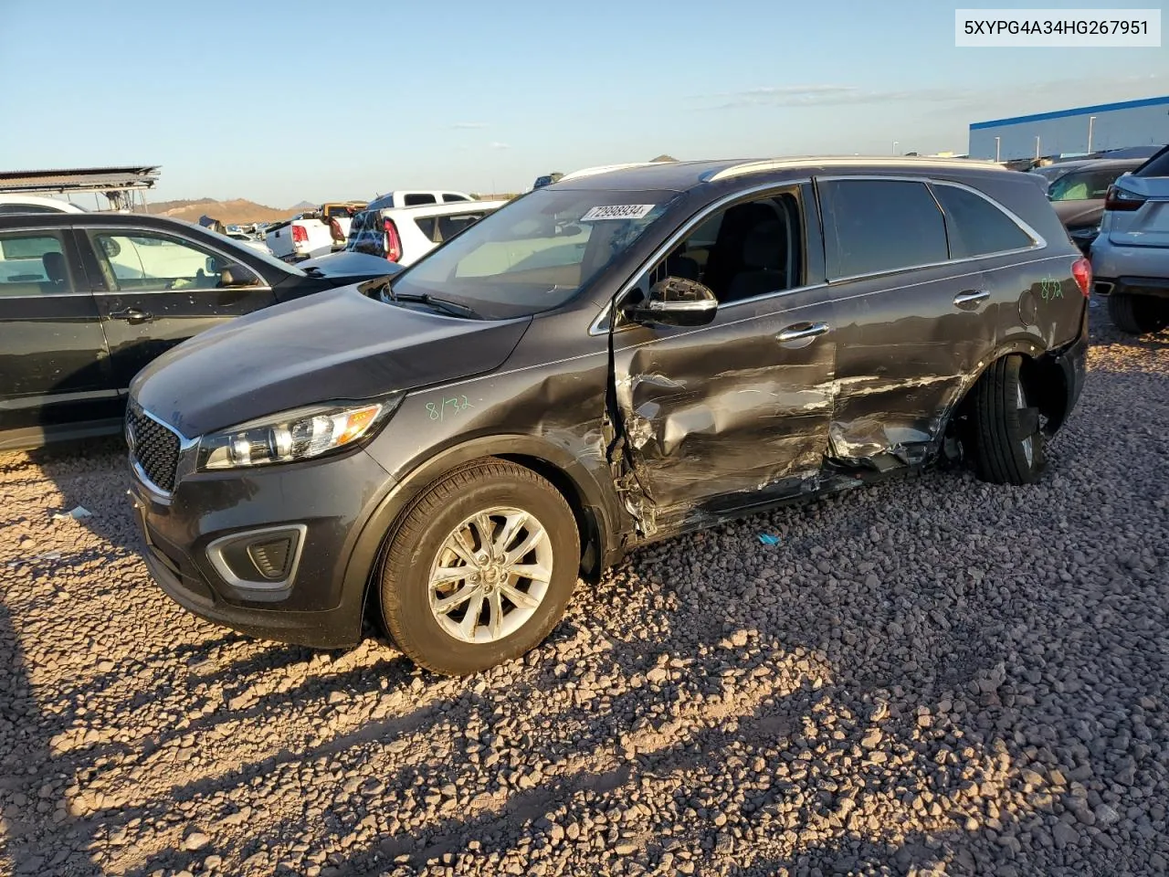 2017 Kia Sorento Lx VIN: 5XYPG4A34HG267951 Lot: 72998934