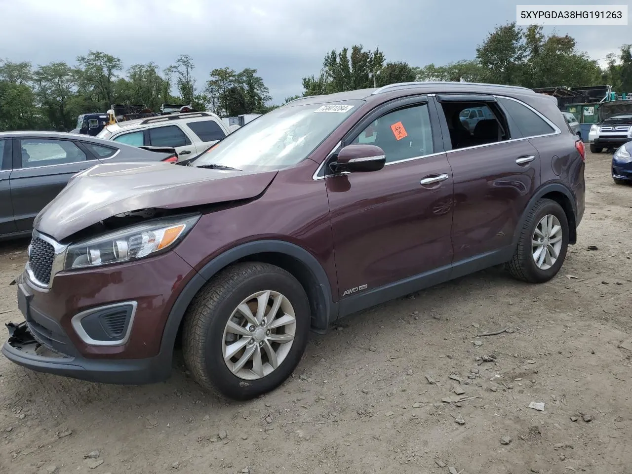 2017 Kia Sorento Lx VIN: 5XYPGDA38HG191263 Lot: 73801284