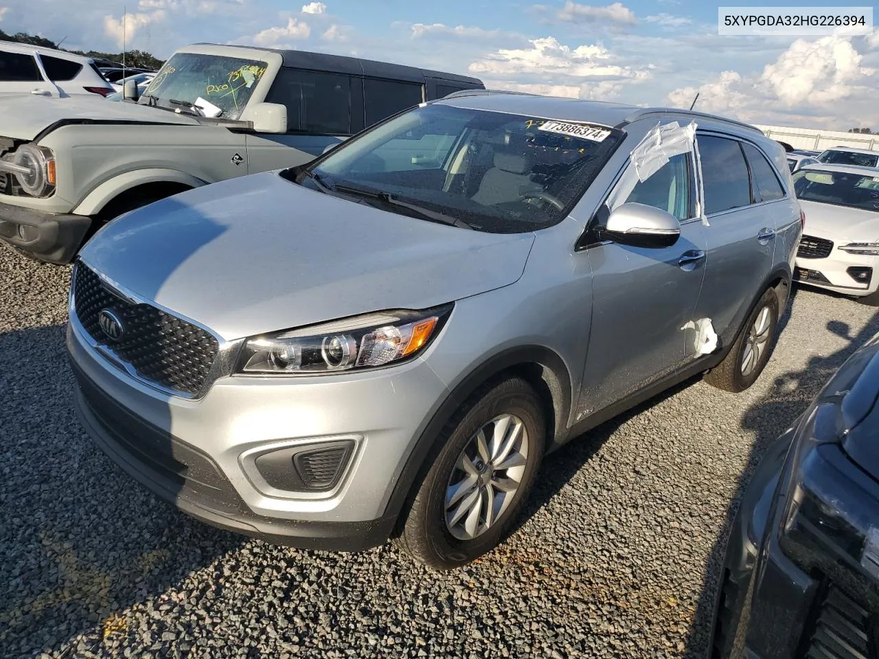 2017 Kia Sorento Lx VIN: 5XYPGDA32HG226394 Lot: 73886374