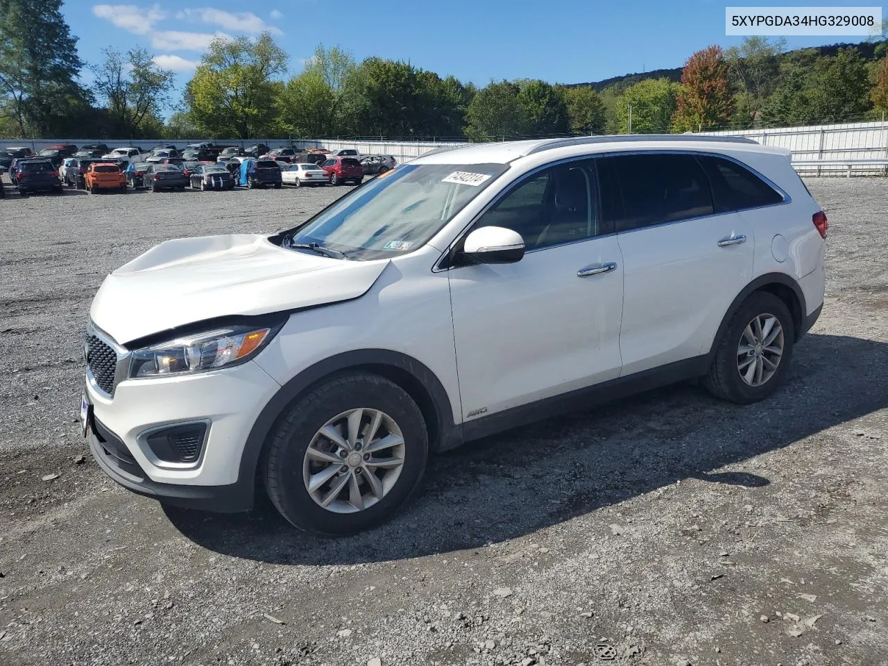 2017 Kia Sorento Lx VIN: 5XYPGDA34HG329008 Lot: 74342314