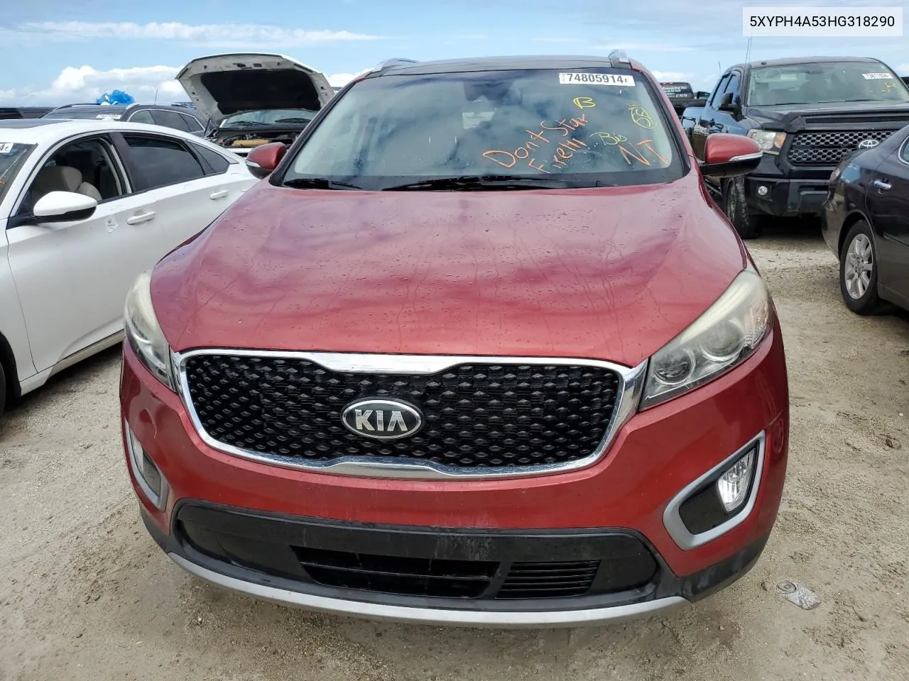 2017 Kia Sorento Ex VIN: 5XYPH4A53HG318290 Lot: 74805914