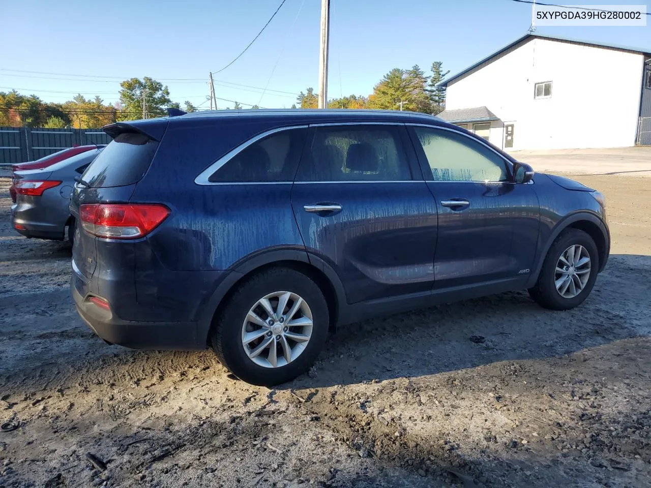 2017 Kia Sorento Lx VIN: 5XYPGDA39HG280002 Lot: 75400904