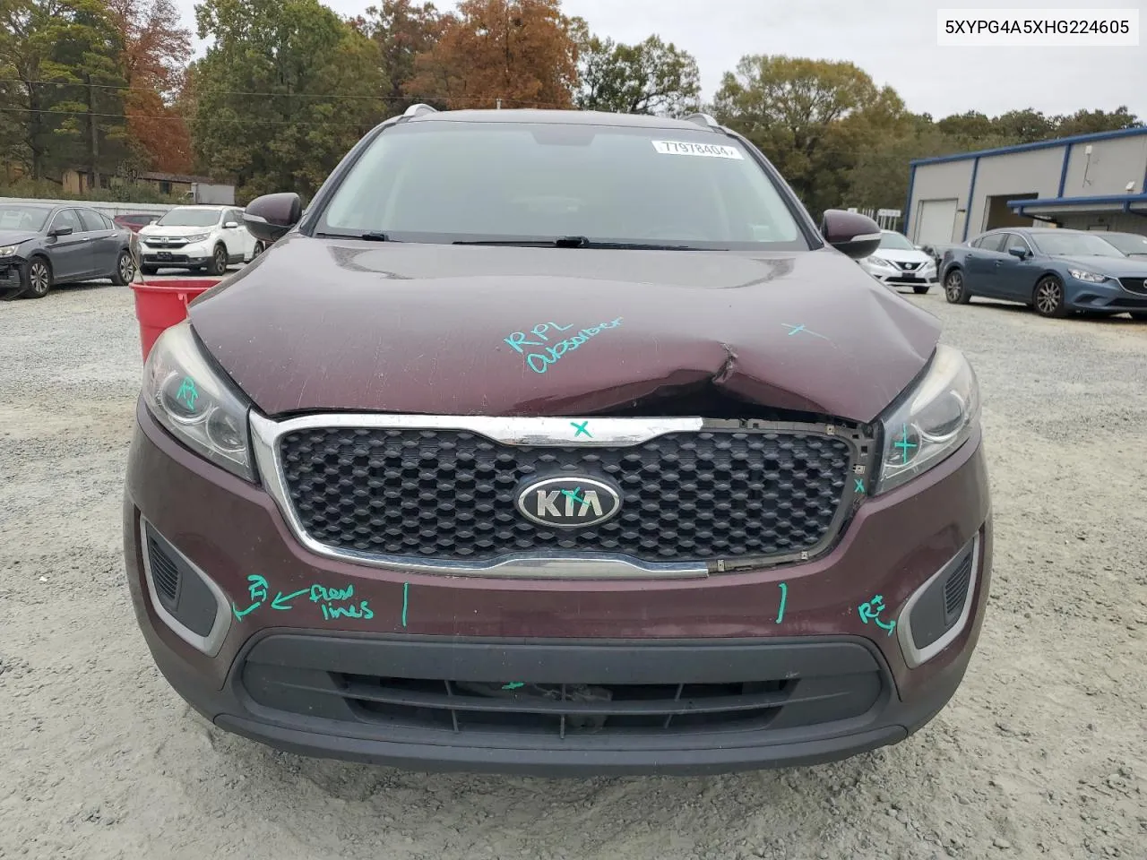 2017 Kia Sorento Lx VIN: 5XYPG4A5XHG224605 Lot: 77978404