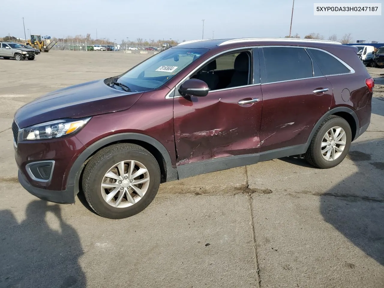 2017 Kia Sorento Lx VIN: 5XYPGDA33HG247187 Lot: 78193604