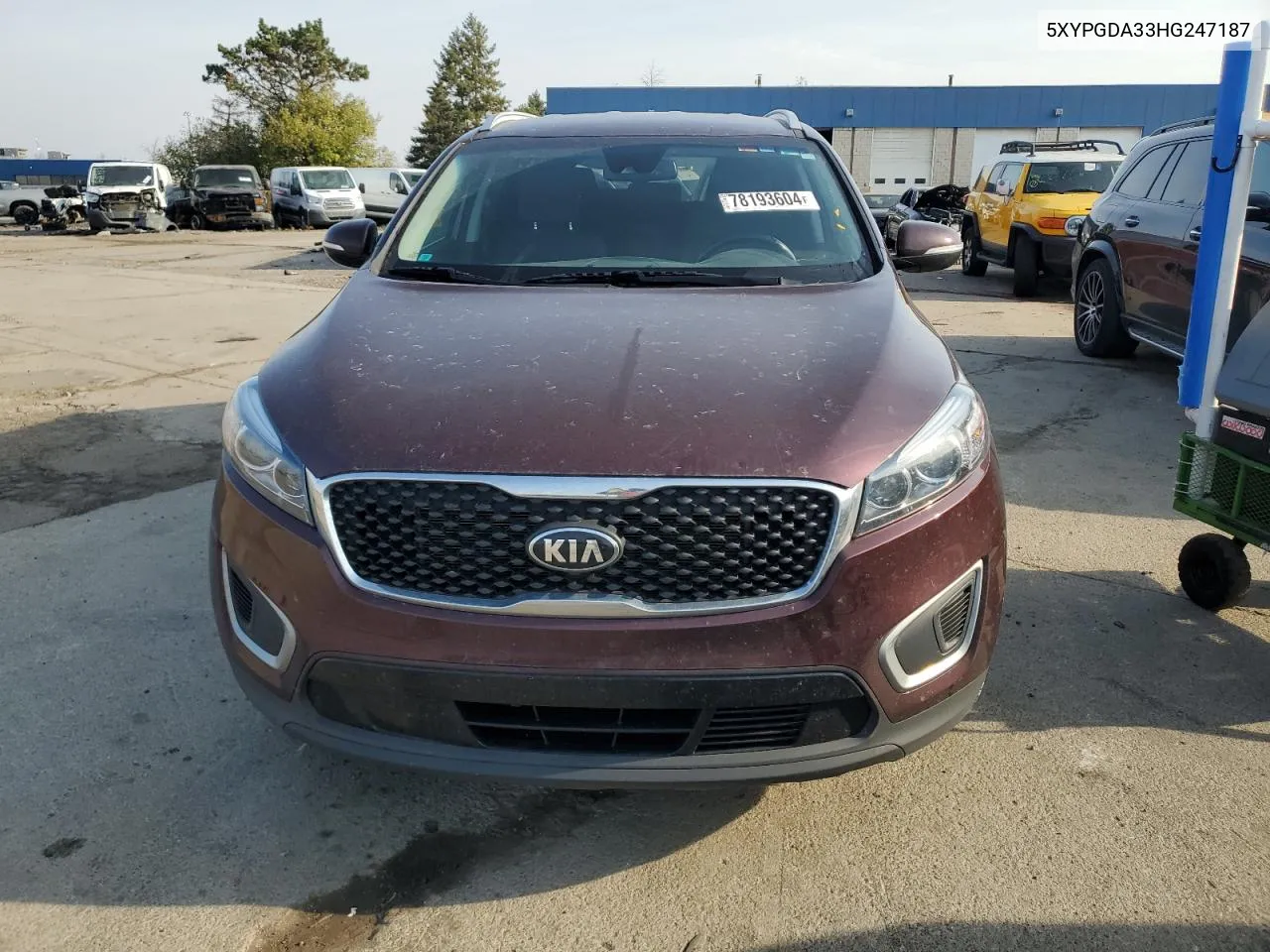 2017 Kia Sorento Lx VIN: 5XYPGDA33HG247187 Lot: 78193604