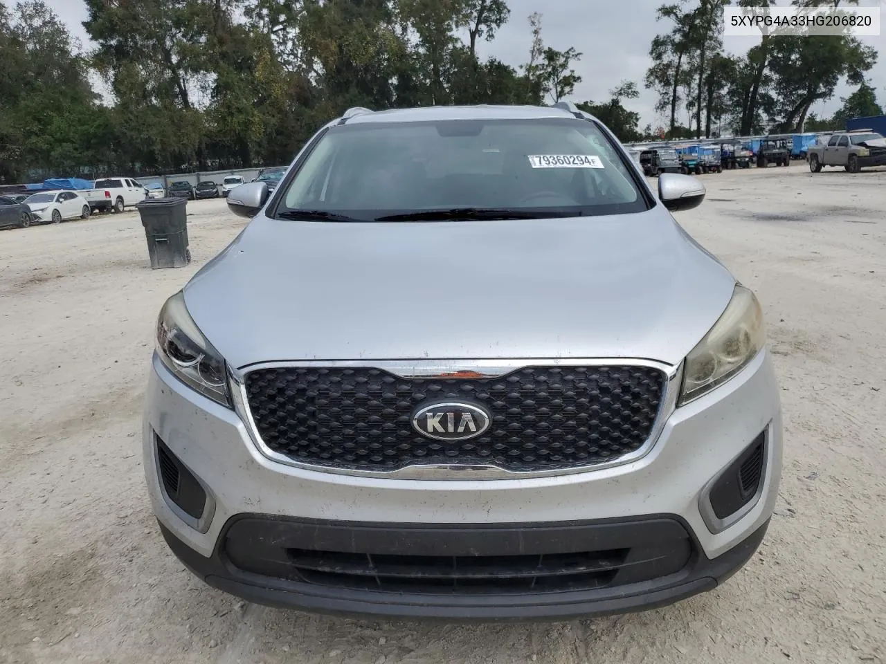 2017 Kia Sorento Lx VIN: 5XYPG4A33HG206820 Lot: 79360294